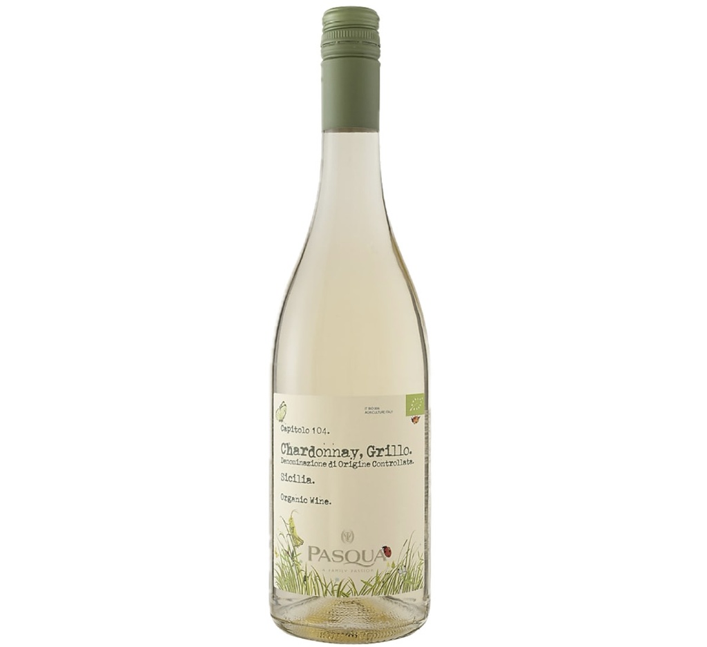  Pasqua - Chardonnay Grillo - Vin Blanc Bio - Sicile, Italie, 75 cl