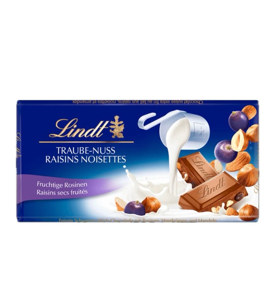   Lindt Chocolate au Lait Raisins & Noisettes - 100 g